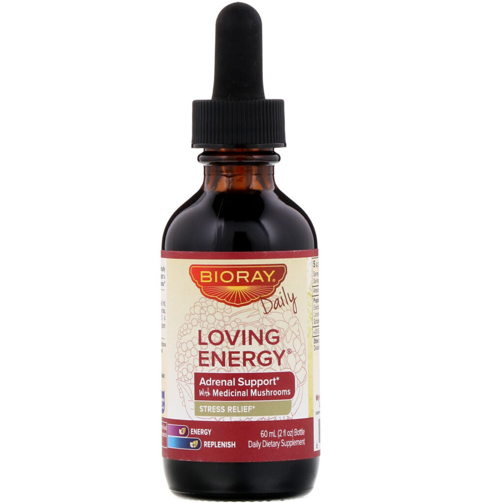 Bioray, Loving Energy, Suporte Adrenal com Cogumelos Medicinais, Sem Álcool, 2 fl oz (60 ml) - Imagem 3