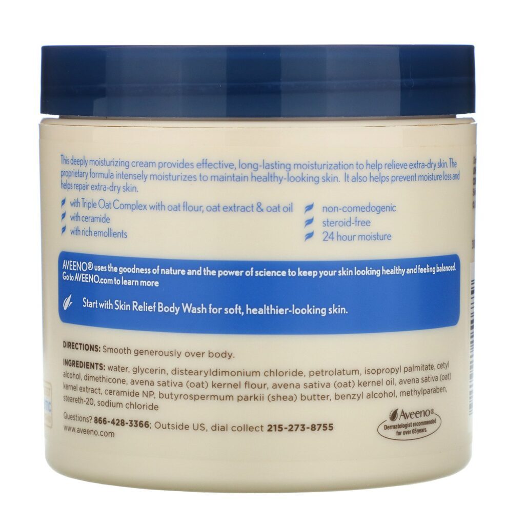 Aveeno, Active Naturals, Creme Hidratante de Restauração Skin Relief, Sem Fragrância, 311 g (11 oz) - Imagem 2