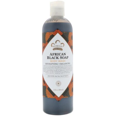 Nubian Heritage, Sabonete Corporal, Sabonete Preto Africano, 384 ml (13 oz)