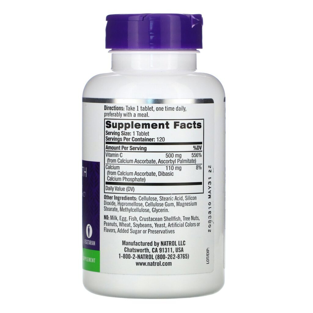 Natrol, Easy-C, 500 mg, 120 Tablets - Imagem 2