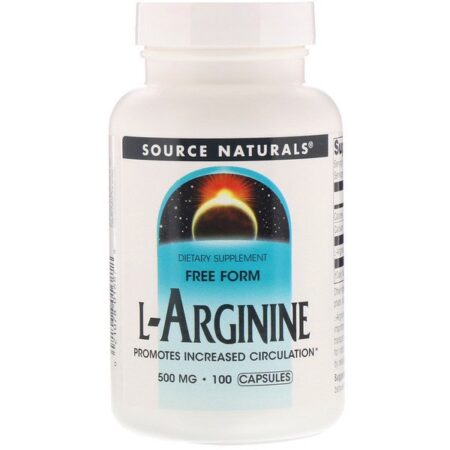 Source Naturals, L-arginina, Forma Livre, 500 mg, 100 Cápsulas