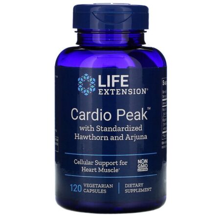 Life Extension, Cardio Peak com Espinheiro Branco e Arjuna Padronizados, 120 Cápsulas Vegetais