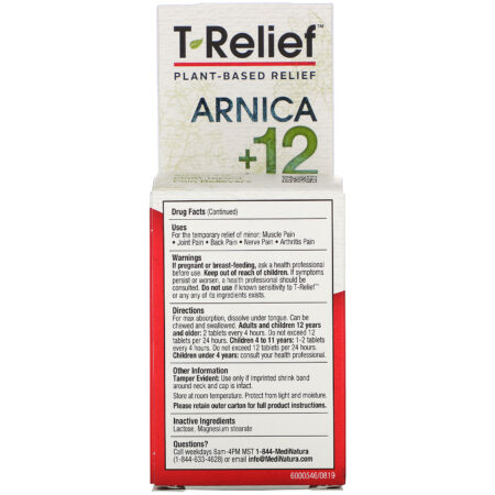 MediNatura, T-Relief, Arnica +12, 100 Tablets - Image 3