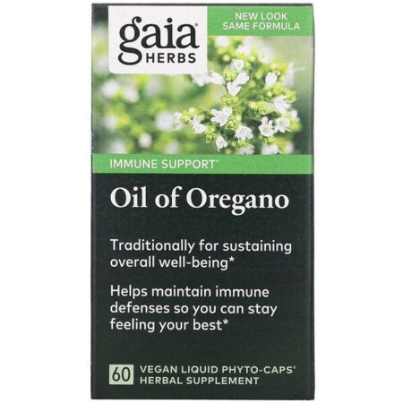 Gaia Herbs, Óleo de Orégano, 60 Fitocápsulas Líquidas Veganas