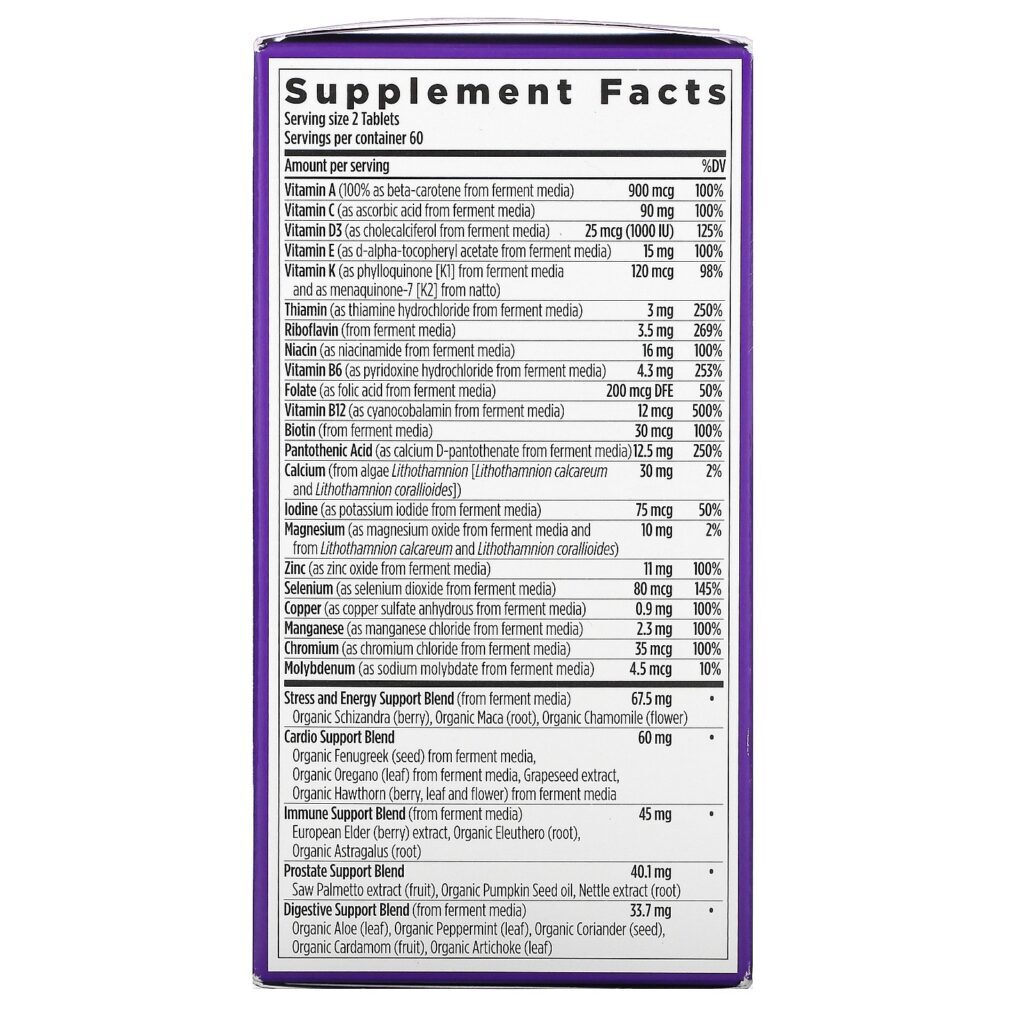 New Chapter, Men's Advanced Multi, 120 Vegetarian Tablets - Imagem 2