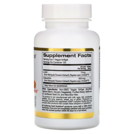 California Gold Nutrition, Luteína com Zeaxantina, 10 mg, 120 Cápsulas de Softgel de Origem Vegetal - Image 2