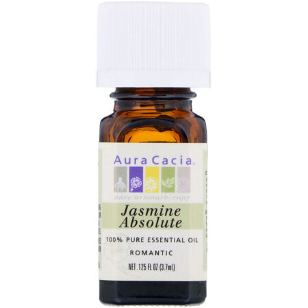 Aura Cacia, Óleo Essencial 100% Puro, Jasmim Puro, .125 fl oz (3,7 ml)