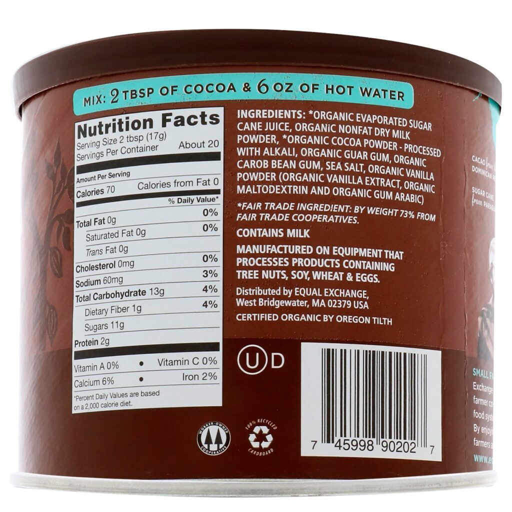 Equal Exchange, Chocolate Quente Orgânico, 12 oz (340 g) - Imagem 3