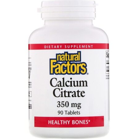 Natural Factors, Citrato de Cálcio, 350 mg, 90 Comprimidos