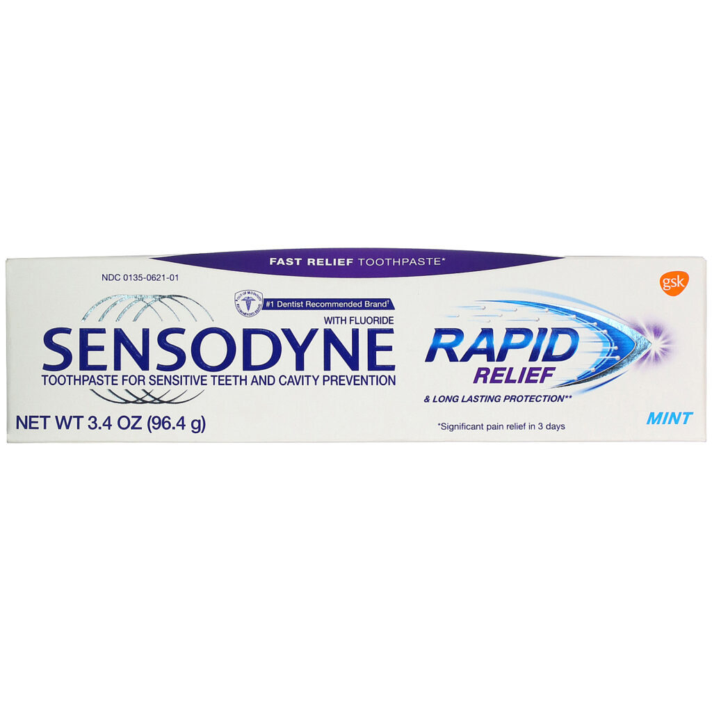Sensodyne, Creme dental de rápido alívio com flúor, menta, 96,4 g - Imagem 2