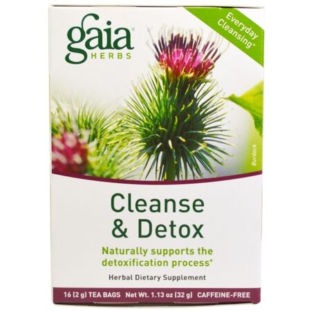 Gaia Herbs, Limpeza & Detox, Sem Cafeína, 16 Sachês, 1.13 oz (32 g)