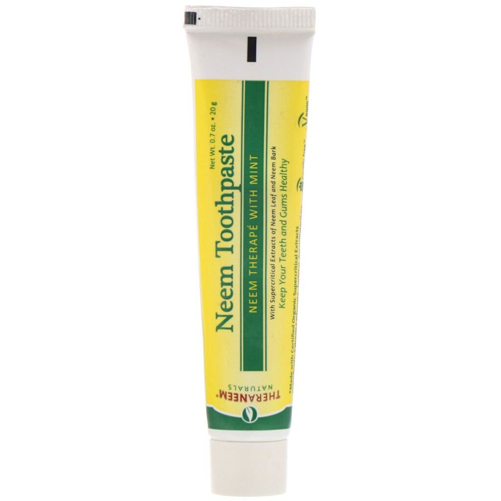 Organix South, TheraNeem Naturals, Therapé de Nim com Menta, Creme Dental de Nim, 20 g - Imagem 3