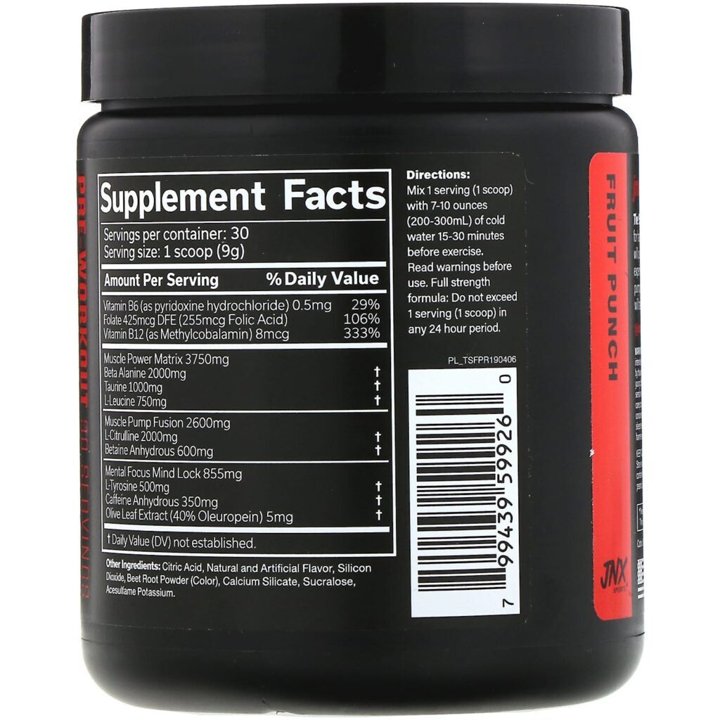 JNX Sports, The Shadow, Pré-treino, Ponche de Frutas, 9,5 oz (270 g) - Imagem 2