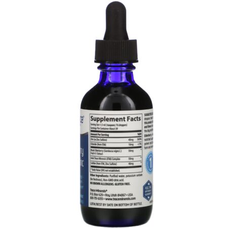 Trace Minerals Research, Elderberry + Ionic Zinc, 2 fl oz (59 ml) - Image 2