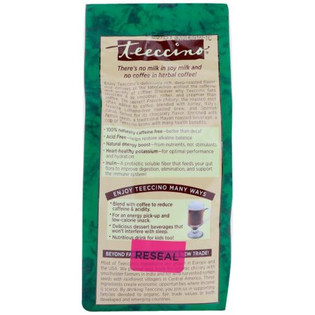 Teeccino, Café Herbal de Chicória, Torra Francesa Orgânica, Torra Escura, Sem Cafeína, 11 oz (312 g) - Image 2