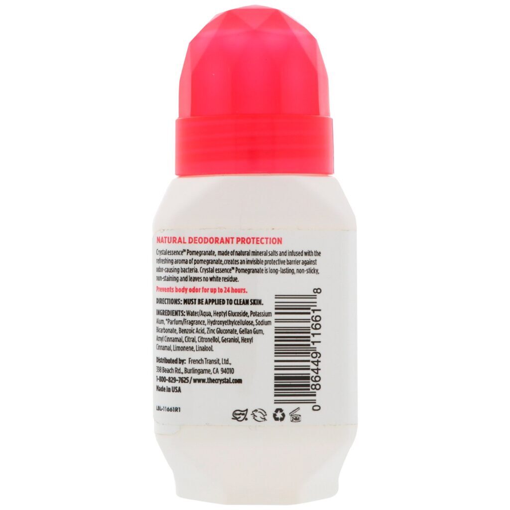 Crystal Body Deodorant, Desodorante Natural Roll-On, Romã, 2,25 fl oz (66 ml) - Imagem 2