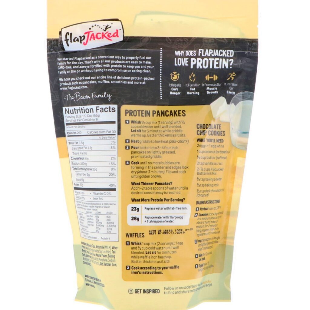 FlapJacked, Panqueca de Proteínas e Mistura de Assar, Creme de Leite, 340 g (12 oz) - Imagem 2