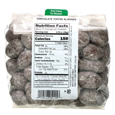 Bergin Fruit and Nut Company, Chocolate Toffee Almonds, 16 oz (454 g) - Image 2