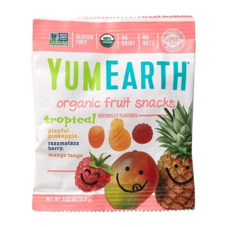 YumEarth, Petisco de Frutas Orgânicas, Tropical, 17,6 g (0,62 oz)