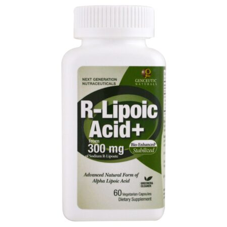 Genceutic Naturals, Ácido R-lipoico +, 300 mg, 60 Cápsulas Vegetais - Image 3