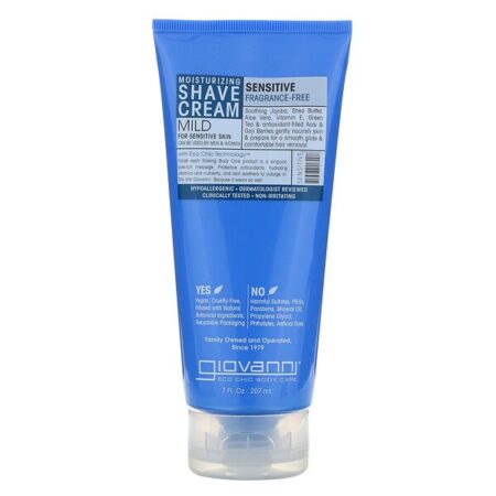 Giovanni, Creme de Barbear Umectante, Sensível, Sem Perfume, 7 onças fluidas (207 mL)