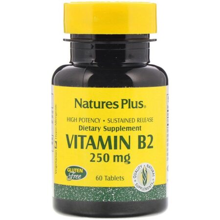 Nature's Plus, Vitamina B2, 250 mg, 60 Comprimidos