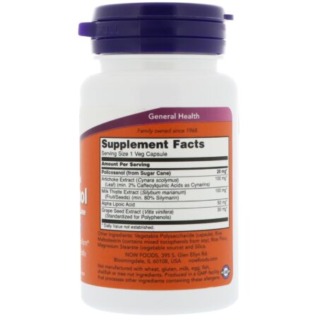 Now Foods, Policosanol, Força Dupla, 20 mg, 90 Cápsulas Vegetais - Image 2