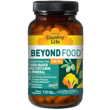 Country Life, Beyond Food, Multivitamínico com Minerais, Livre de Ferro, 120 Comprimidos Vegetarianos