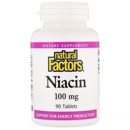 Natural Factors, Niacin, 100 mg, 90 Comprimidos