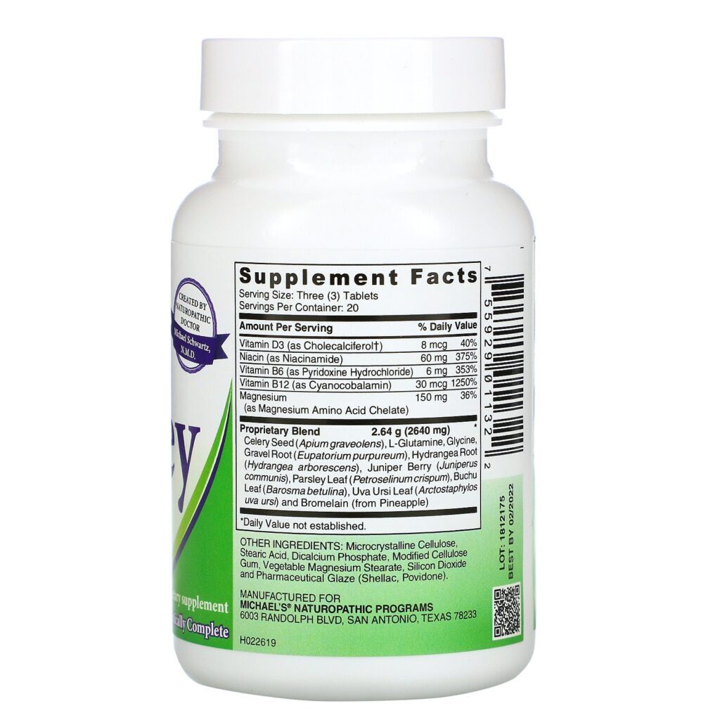 Michael's Naturopathic, Kidney Factors, 60 Vegetarian Tablets - Imagem 2