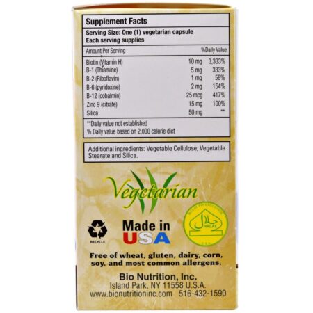 Bio Nutrition, Cabelo Saudável com Biotina 10.000 Plus, 60 Cápsulas Vegetais - Imagem 2