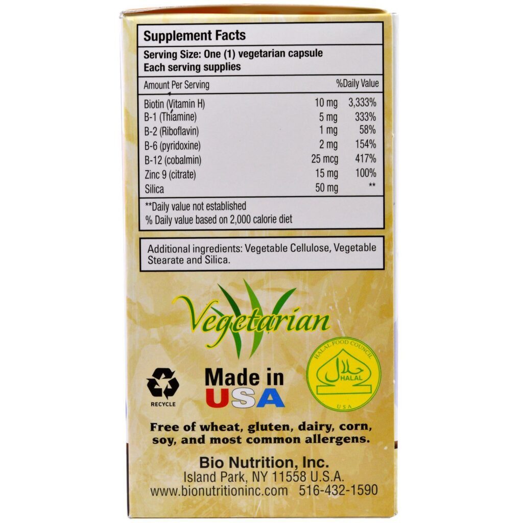 Bio Nutrition, Cabelo Saudável com Biotina 10.000 Plus, 60 Cápsulas Vegetais - Imagem 2