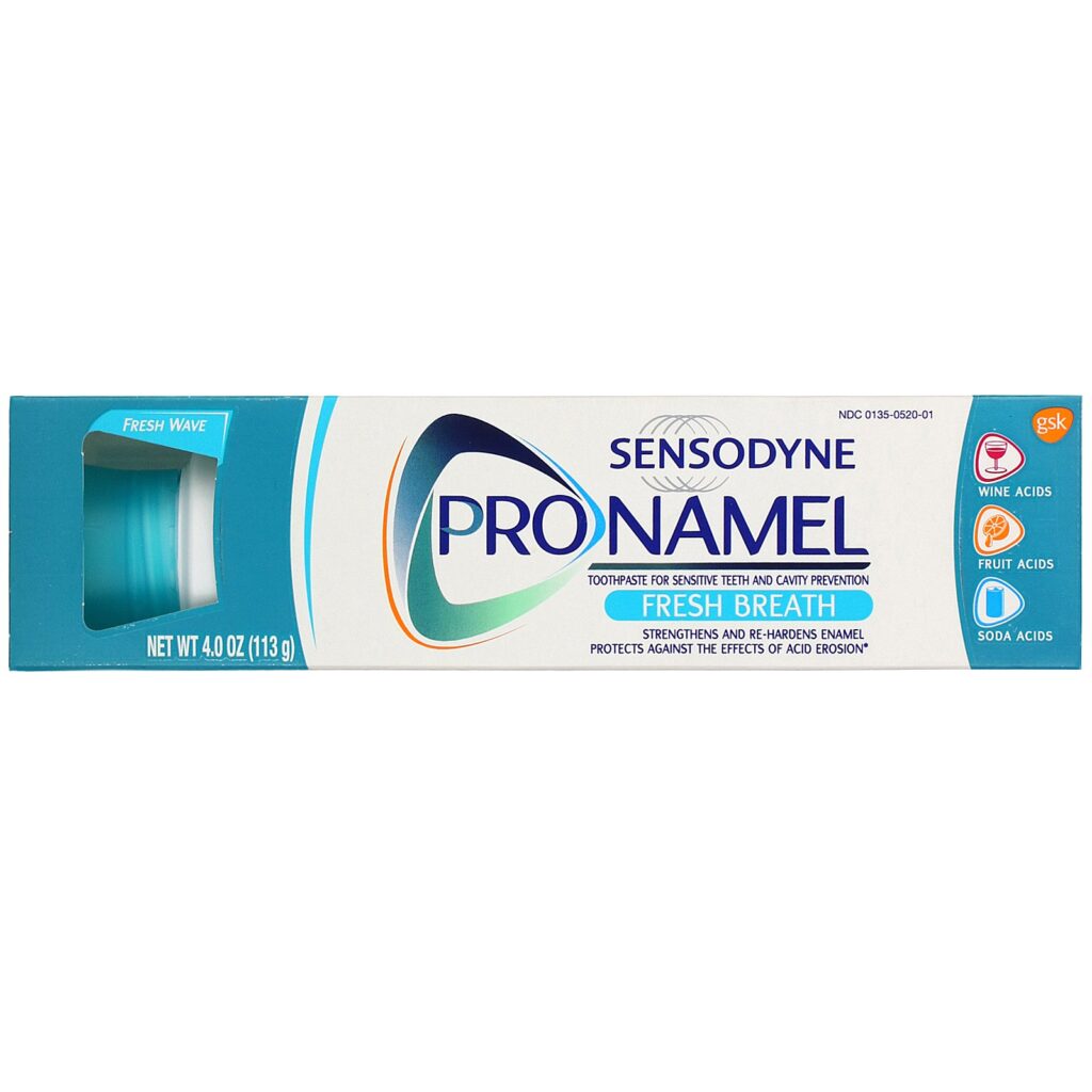 Sensodyne, ProNamel, creme dental hálito fresco, Fresh Wave, 113 g - Imagem 2