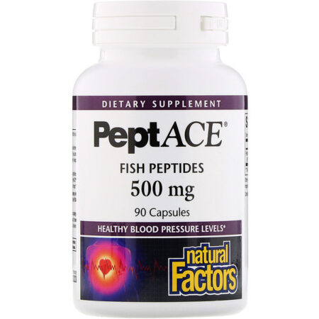 Natural Factors, PeptACE, Peptídios de peixe, 500 mg, 90 cápsulas