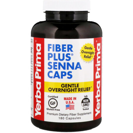 Yerba Prima, Fiber Plus Senna Cápsulas, 180 Cápsulas