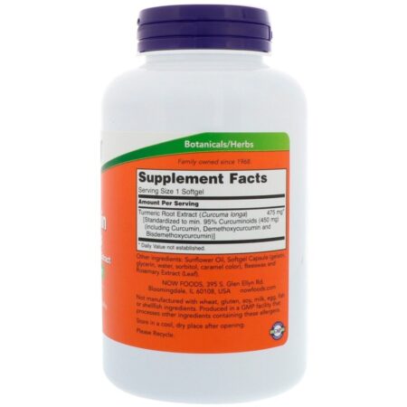 Now Foods, Curcumina, 120 Cápsulas Softgel - Imagem 2