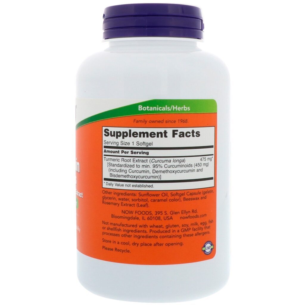 Now Foods, Curcumina, 120 Cápsulas Softgel - Imagem 2