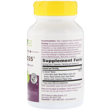 Nature's Way, Ex-Stress, 445 mg, 100 cápsulas vegetarianas - Imagem 2