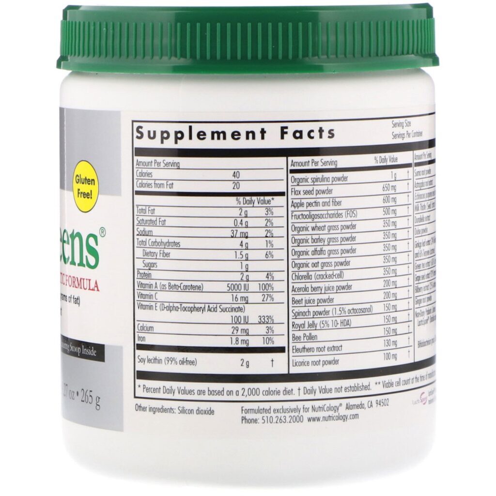 Nutricology, ProGreens with Advanced Probiotic Formula, 9.27 oz (265 g) - Imagem 2