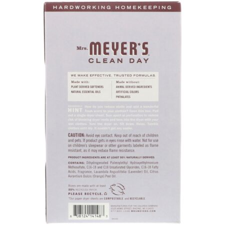 Mrs. Meyers Clean Day, Folhas Secadoras, Aroma Lavanda, 80 Folhas - Image 2