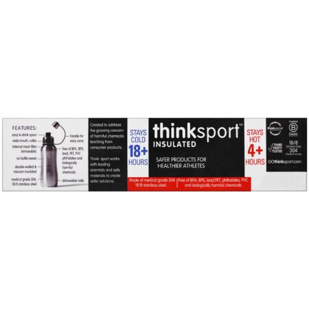 Think, Thinksport, Garrafa Térmica Esportiva, Verde, 25 oz (750ml) - Image 3