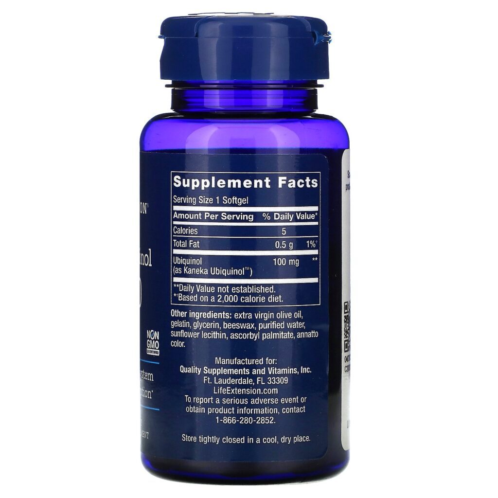 Life Extension, Super Ubiquinol CoQ10, 100 mg, 60 Cápsulas Softgel - Imagem 2