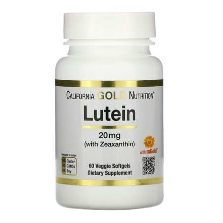 California Gold Nutrition, Luteína com Zeaxantina, 20 mg, 60 Cápsulas Gelatinosas Vegetais