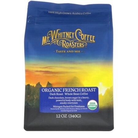 Mt. Whitney Coffee Roasters, Torra francesa orgânica, café em grãos, torra escura, 12 oz. (340 g)