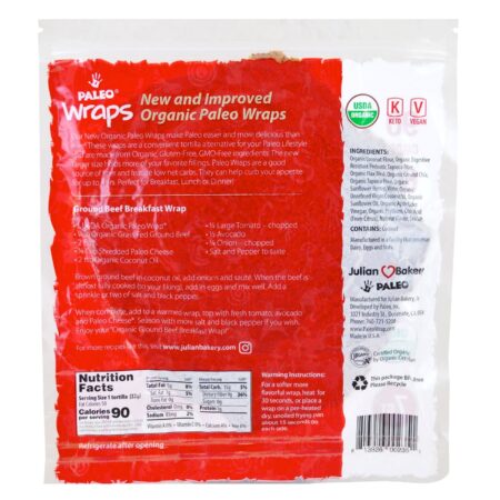 Julian Bakery, Paleo Wraps Orgânicos, 7 Wraps, 224 g (7,7 oz) - Image 2