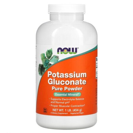 Now Foods, Gluconato puro de potássio em pó, 1 lb (454 g)