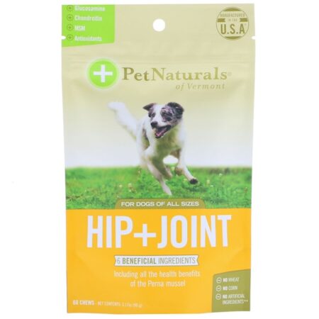 Pet Naturals of Vermont, Quadril + Articulações, Para Cães , 60 Unidades, 3,17 oz (90 g)