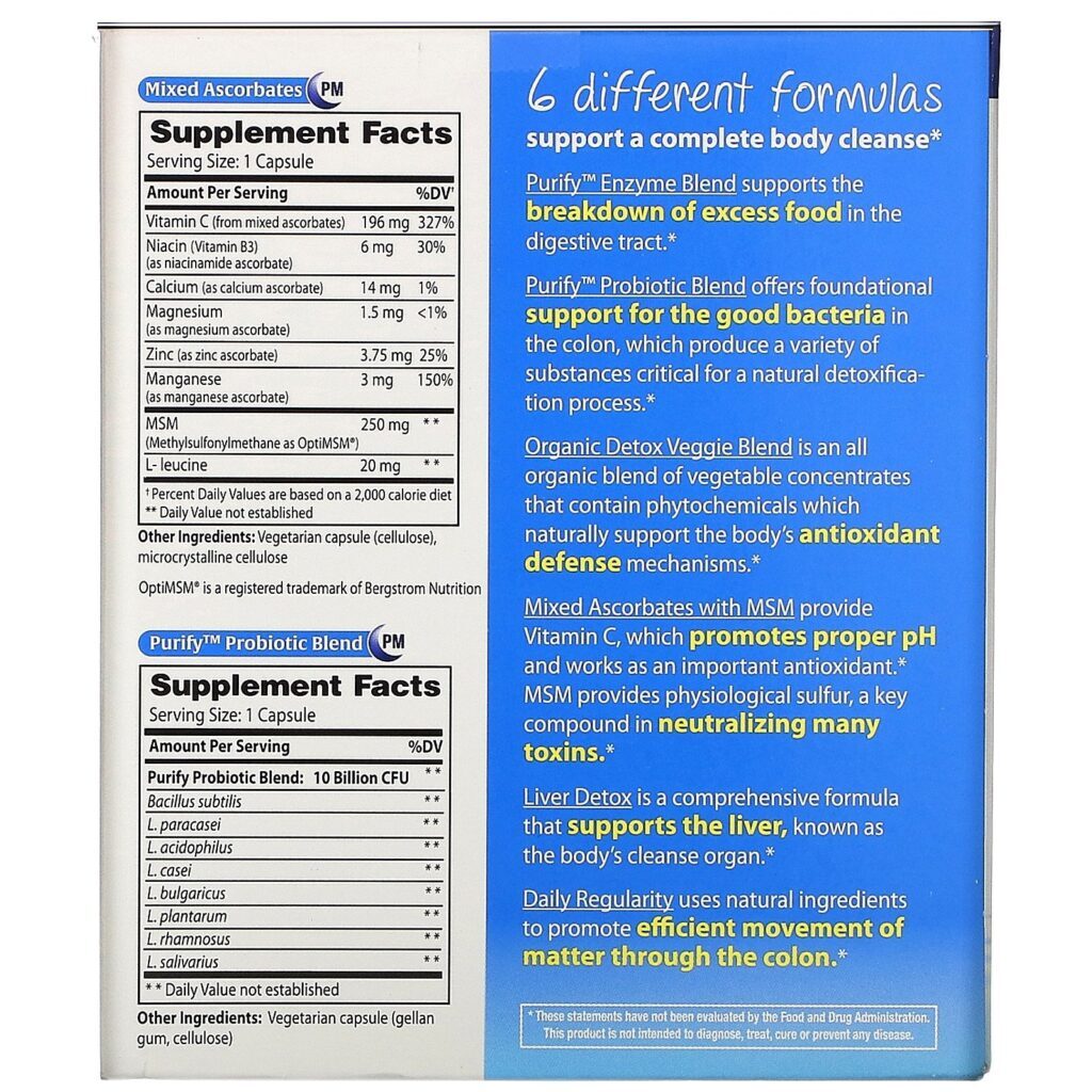 Enzymedica, Purify, Purificação Corporal Completa de 10 dias, 10 Pacotes Manhã/ 10 Pacotes Tarde - Imagem 3