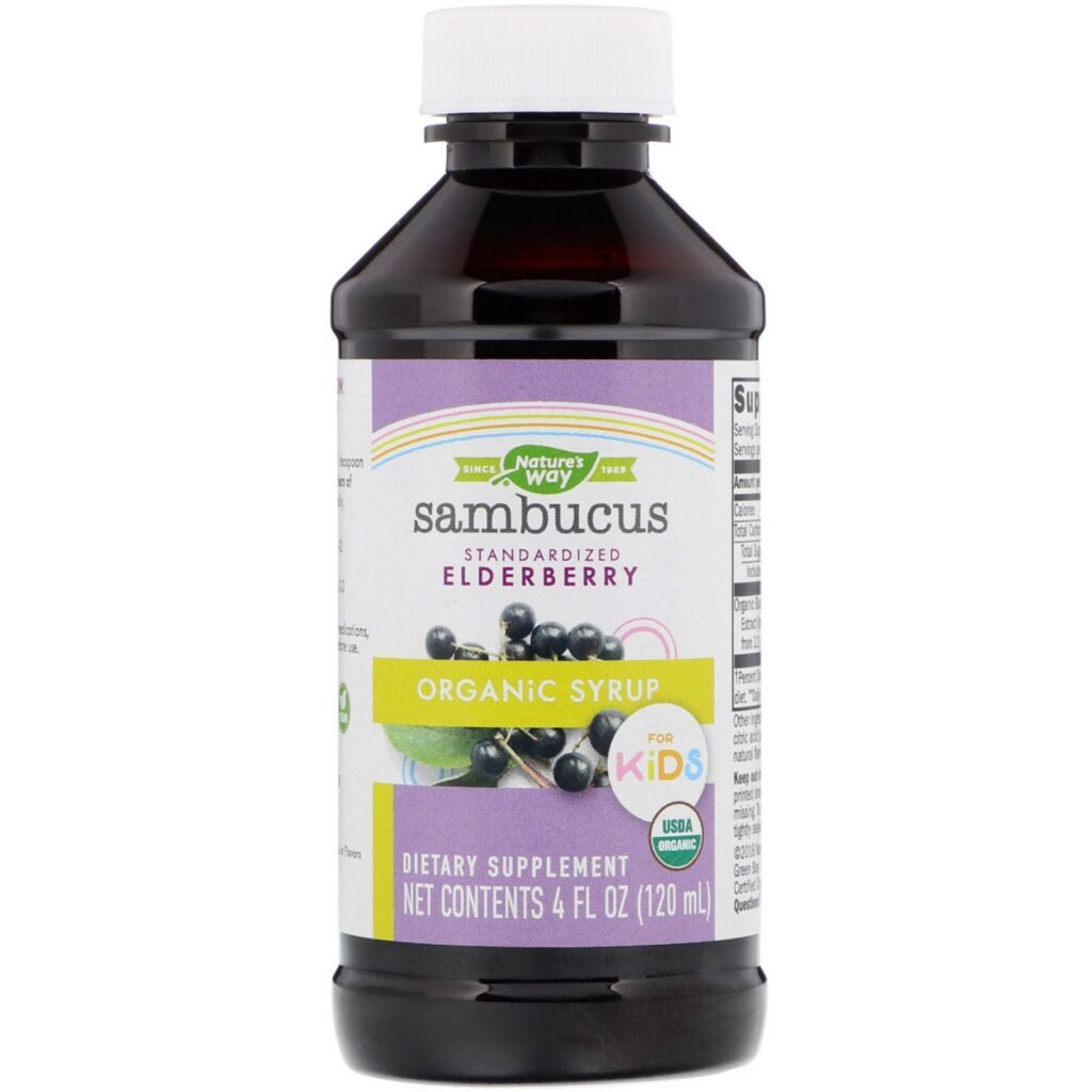 Nature's Way, Xarope de Sambucus Orgânico para Crianças, Baga de Sabugueiro Padronizada, 120 ml (4 fl oz) - Imagem 3