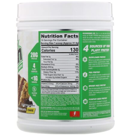 Nutrex Research, Natural Series, Proteína Vegetal, Bolo de Chocolate Alemão, 1,25 lb (567 g) - Image 2